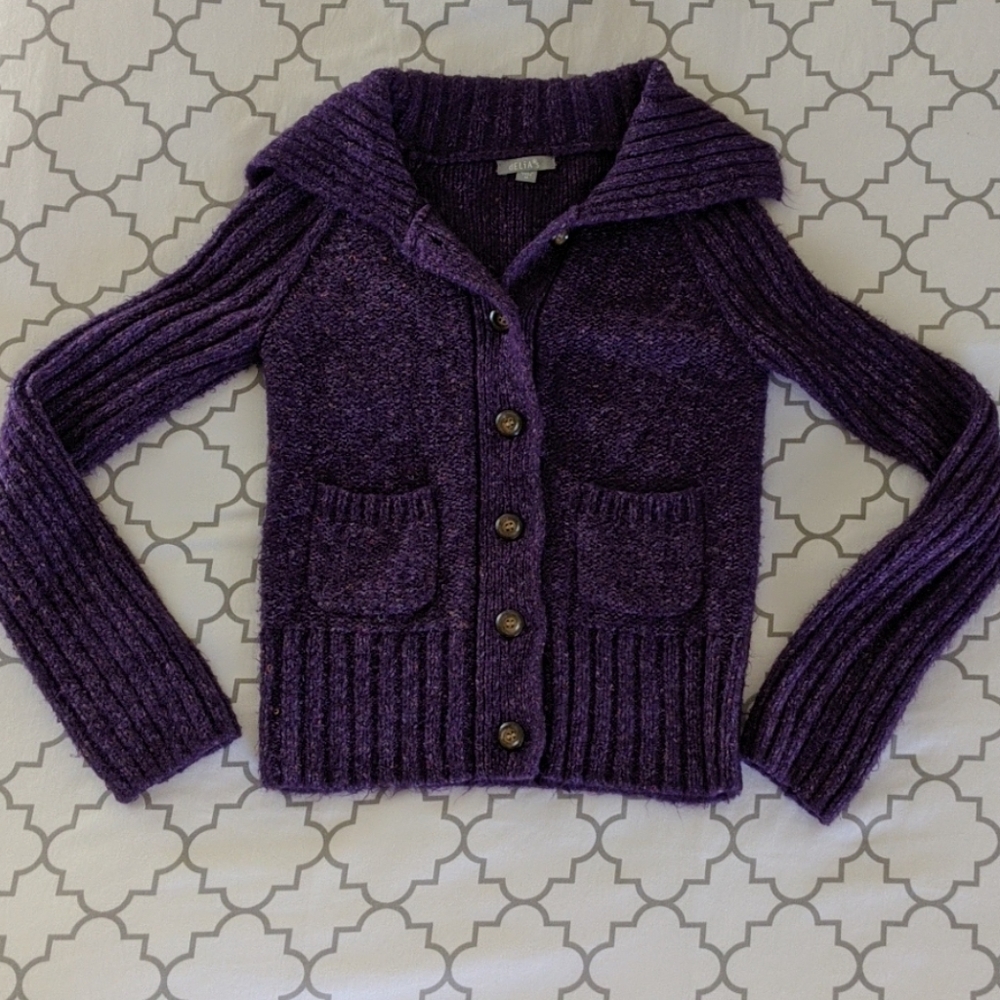 Purple button down sweater
